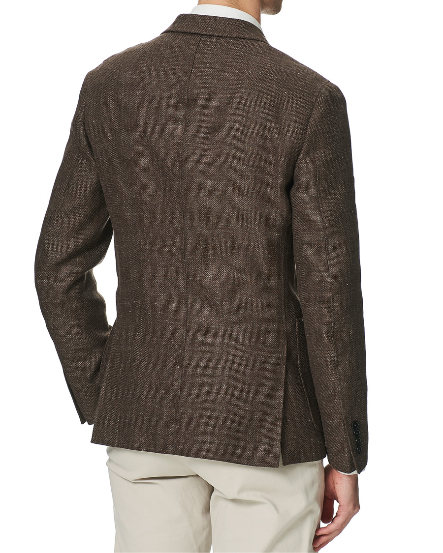 Uomini | Blazers | Ermenegildo Zegna | Wool/Linen Informale Blazer Brown Melange