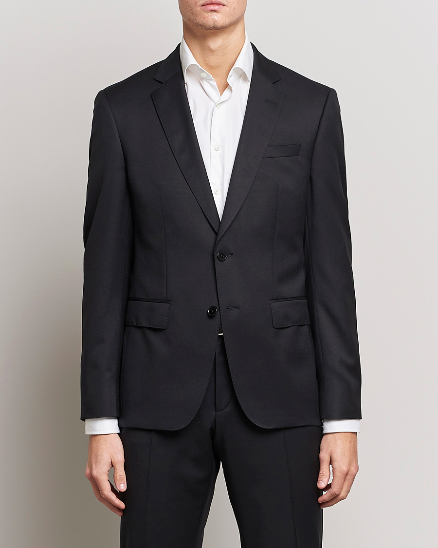 Uomini | BOSS | BOSS BLACK | Huge Slim Fit Wool Blazer Black