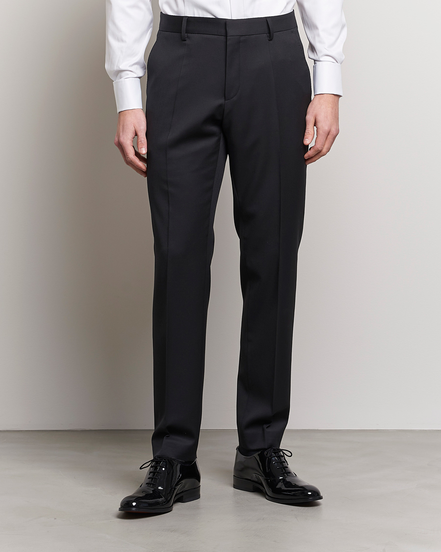 Uomini | Pantaloni da abito | BOSS BLACK | Genius Slim Fit Wool Trousers Black