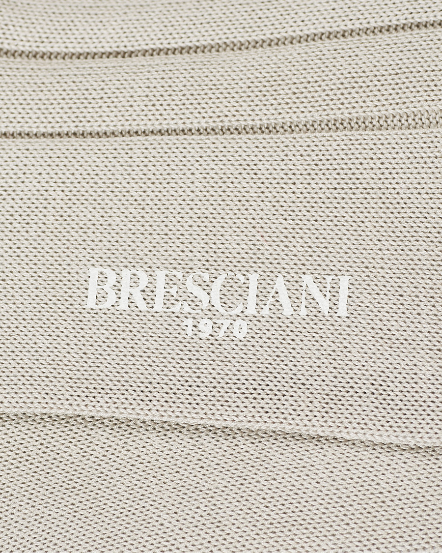 Uomini | Italian Department | Bresciani | Wide Ribbed Cotton Socks Off White