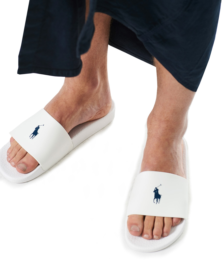 Uomini | Polo Ralph Lauren Logo Slides White | Polo Ralph Lauren | Logo Slides White
