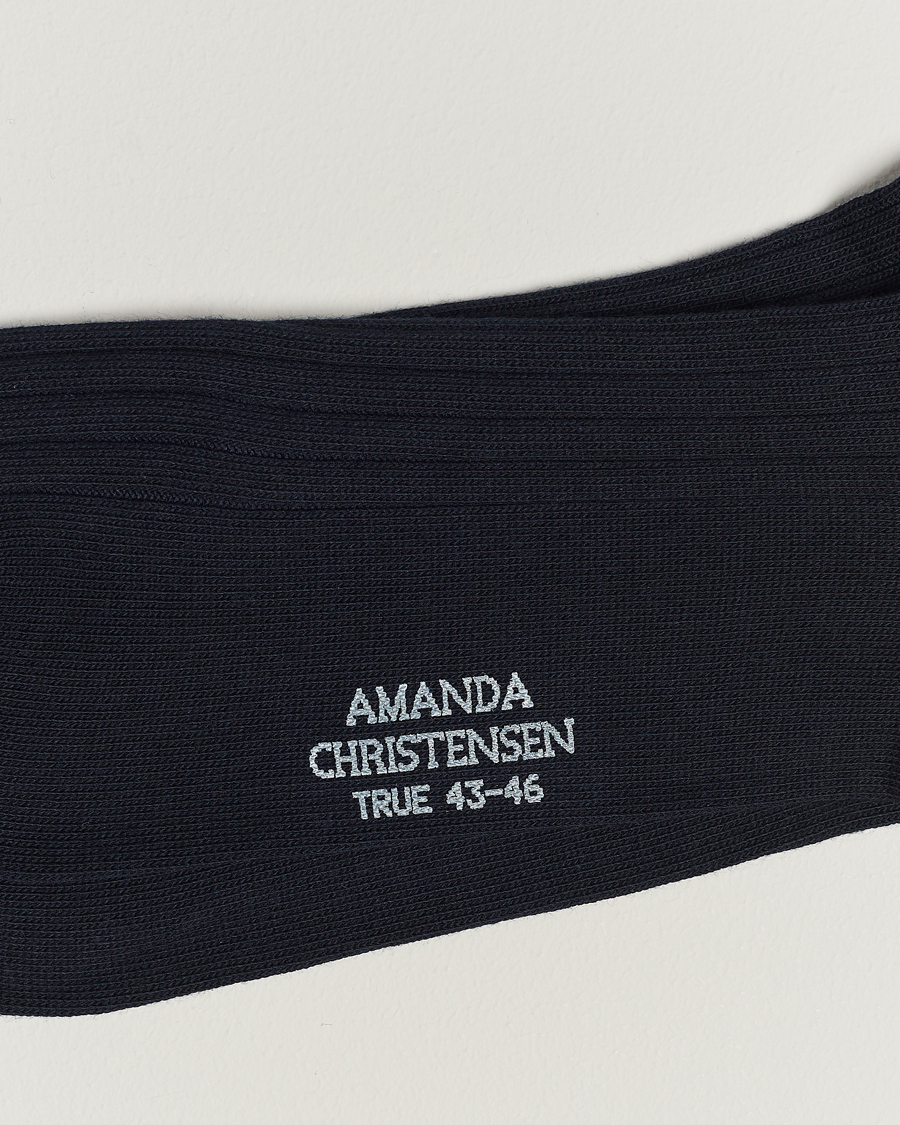 Uomini | Biancheria intima | Amanda Christensen | 3-Pack True Cotton Ribbed Socks Dark Navy