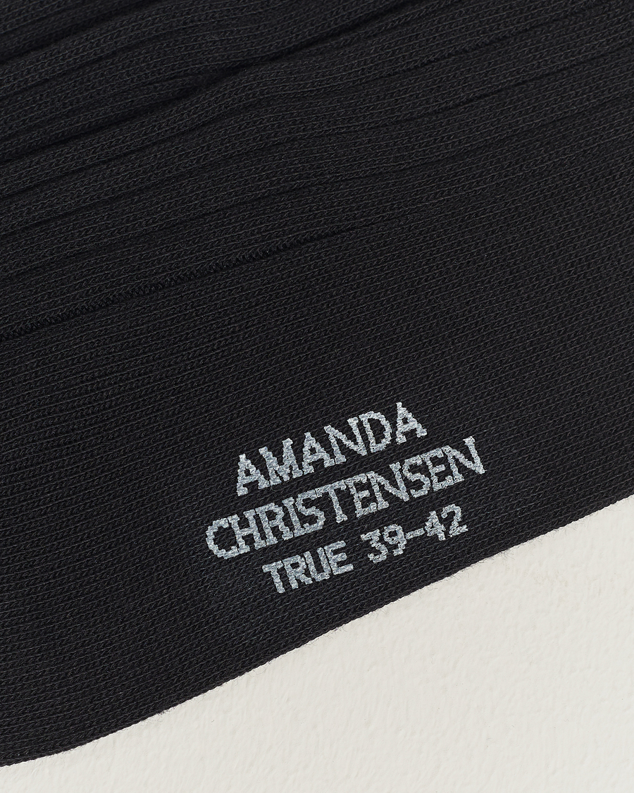 Uomini | Abbigliamento | Amanda Christensen | 3-Pack True Cotton Ribbed Socks Black