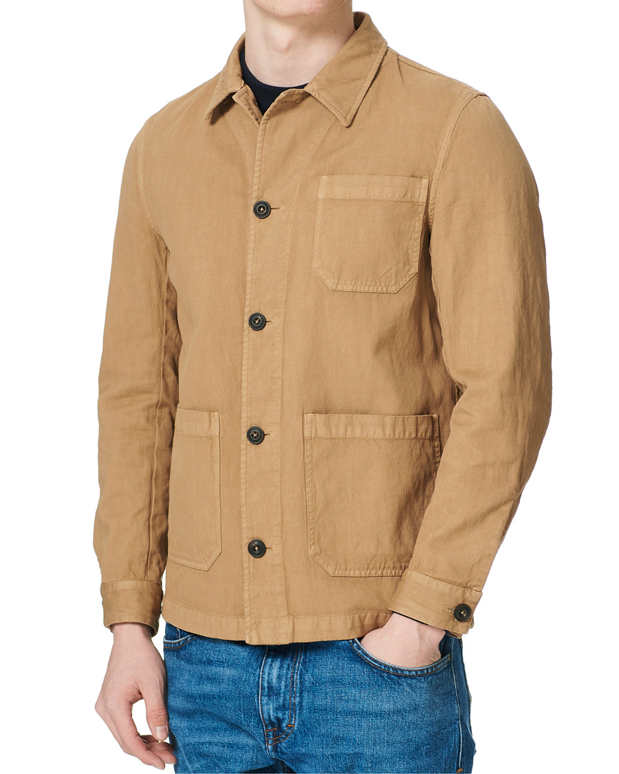 Uomini | Giacche primaverili | L.B.M. 1911 | Cotton/Linen Overshirt Beige