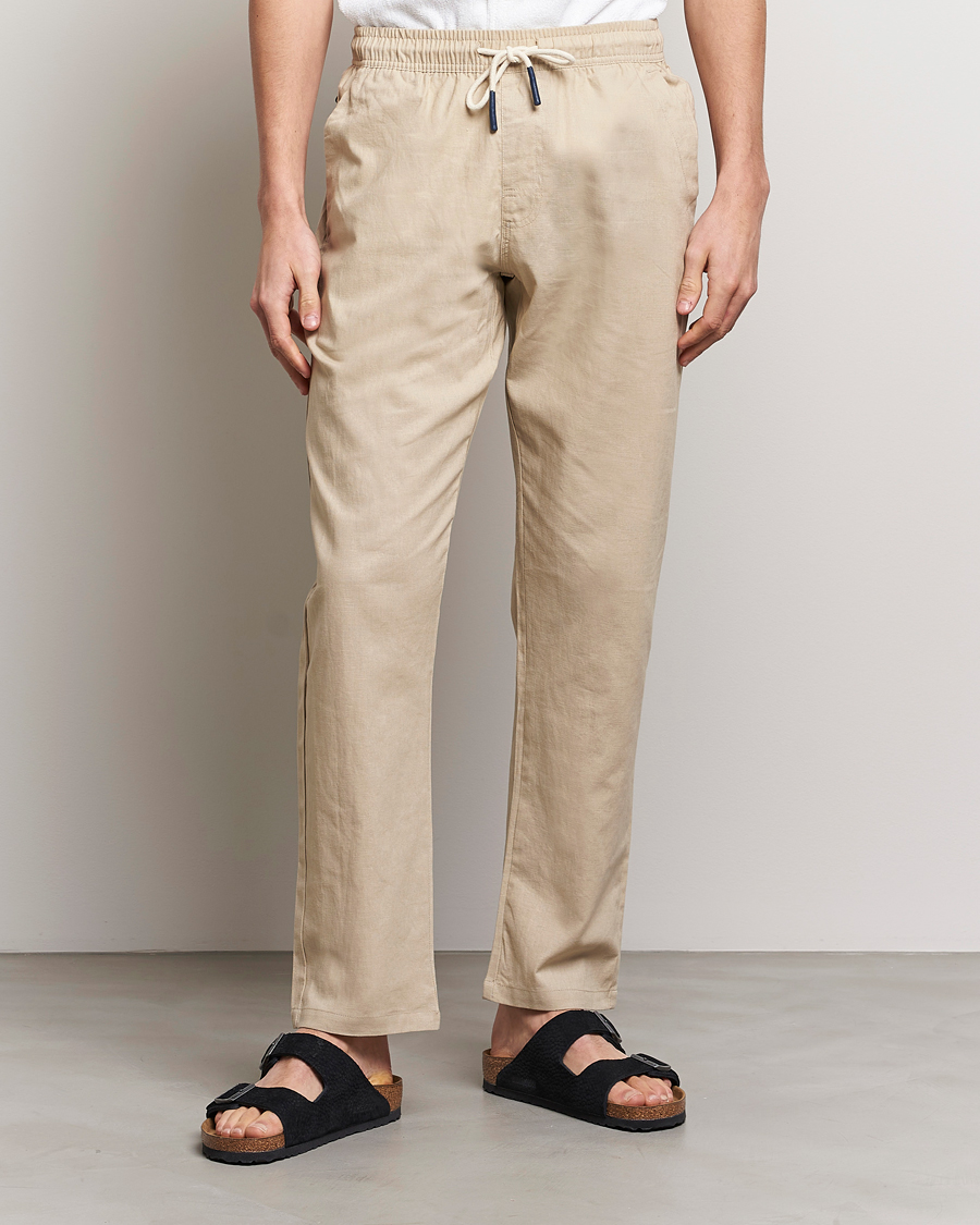 Uomini | Pantaloni di lino | OAS | Linen Long Pants Beige