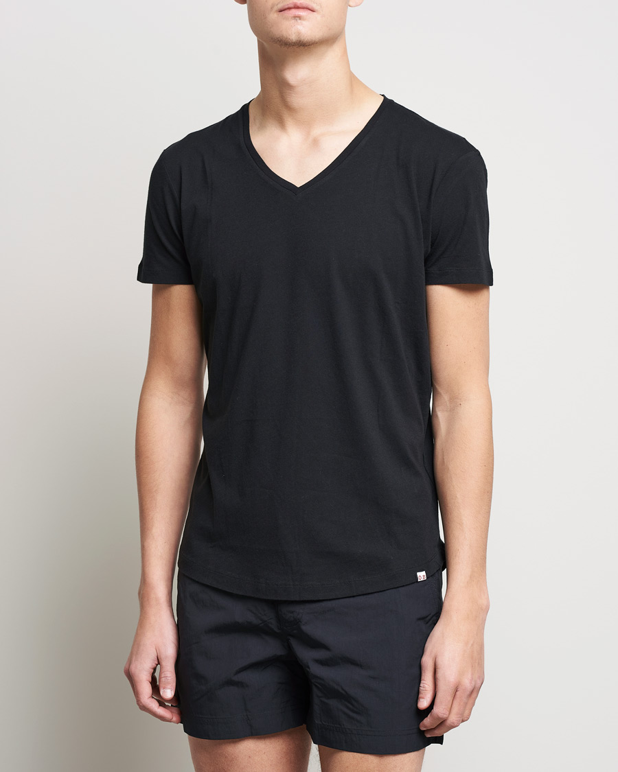 Uomini | Best of British | Orlebar Brown | OB V-Neck Tee Black