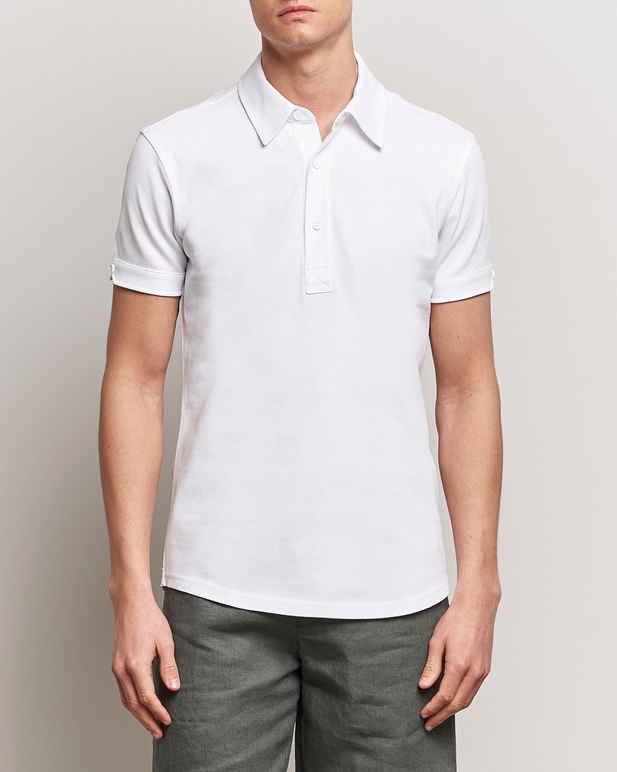 Uomini | Polo a maniche corte | Orlebar Brown | Sebastian Tailored Cotton Polo White