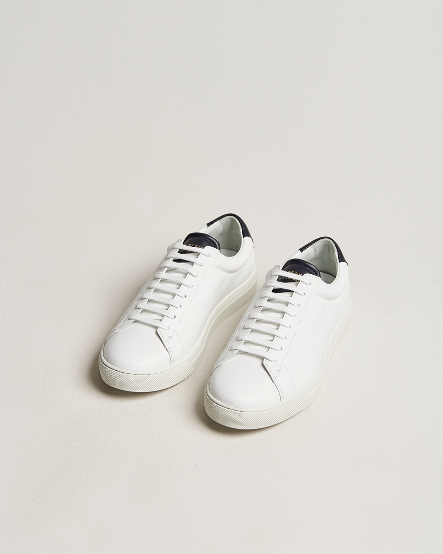 Uomini | Scarpe | Zespà | ZSP4 Nappa Leather Sneakers White/Navy