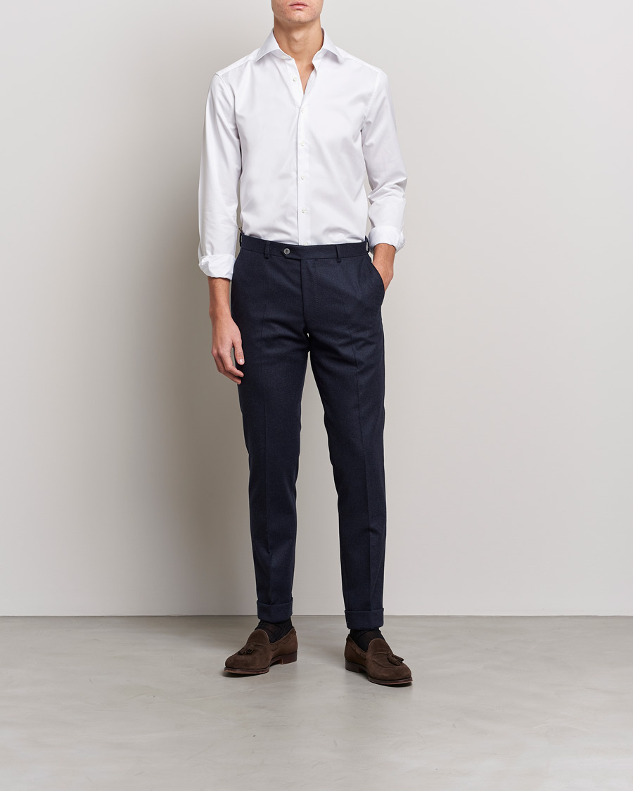 Uomini | Camicie business | Stenströms | Slimline Cut Away Shirt White