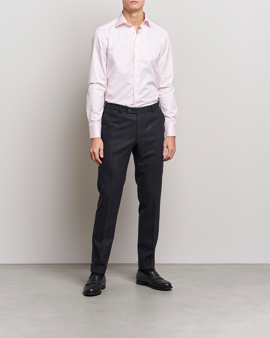 Uomini | Formale | Stenströms | Slimline Cut Away Shirt Pink