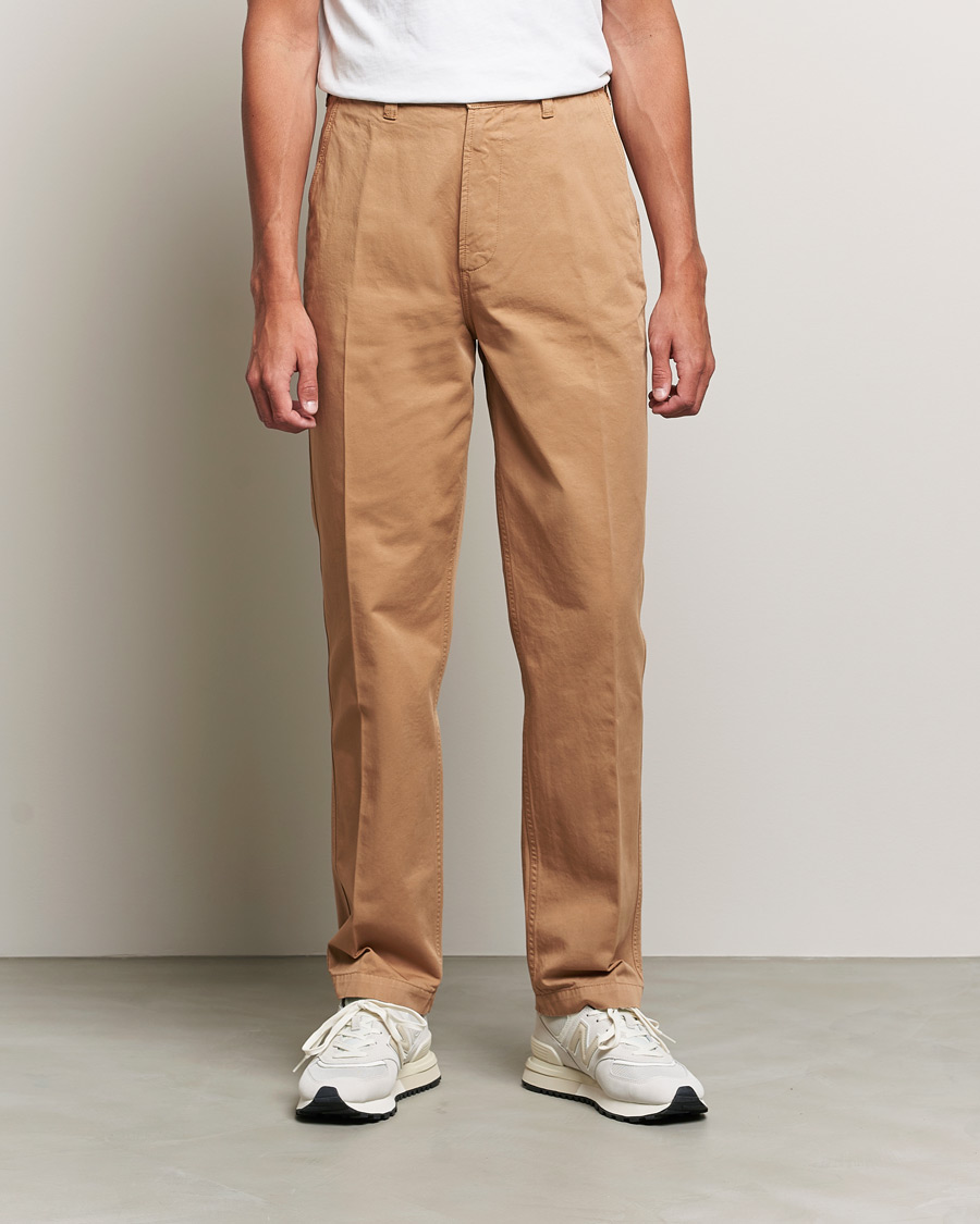 Uomini | Preppy Authentic | Drake\'s | Flat Front Cotton Chino Brown