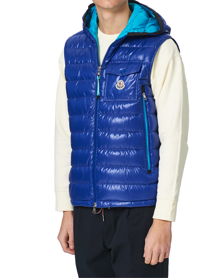 Uomini | Giacche | Moncler | Ragot Hooded Down Vest Blue