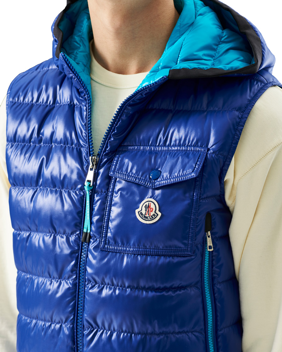 Uomini | Giacche | Moncler | Ragot Hooded Down Vest Blue