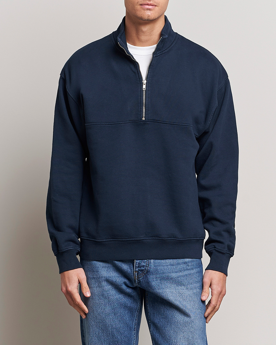 Uomini | Per l'amante della natura | Colorful Standard | Classic Organic Half-Zip Navy Blue