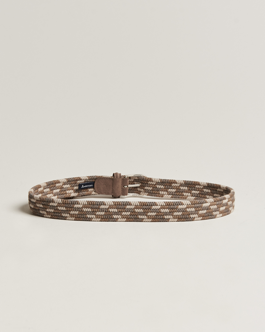 Uomini | Cinture in tessuto | Anderson\'s | Braided Wool Belt Multi Natural