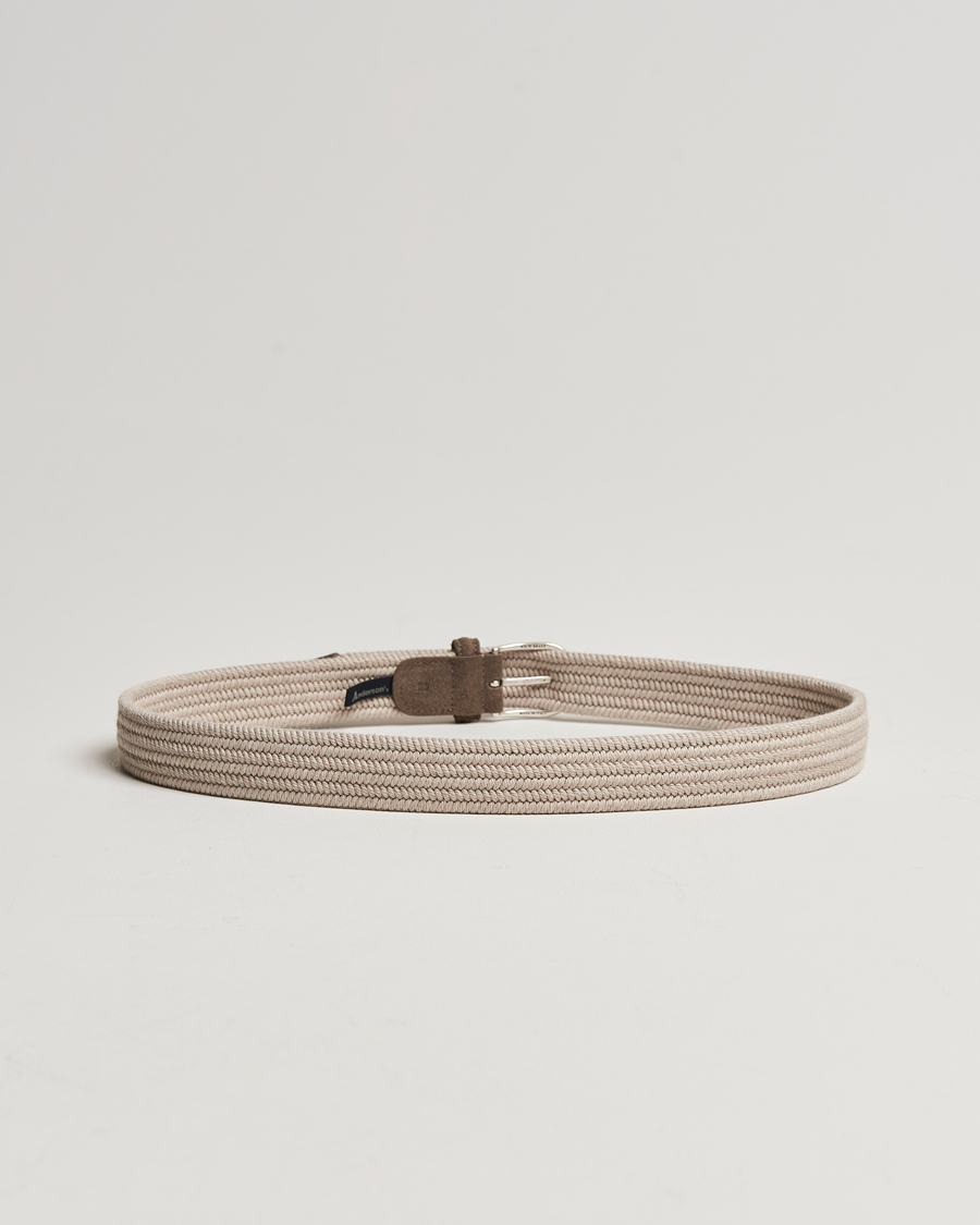 Uomini | Presto disponibile | Anderson\'s | Braided Wool Belt Beige