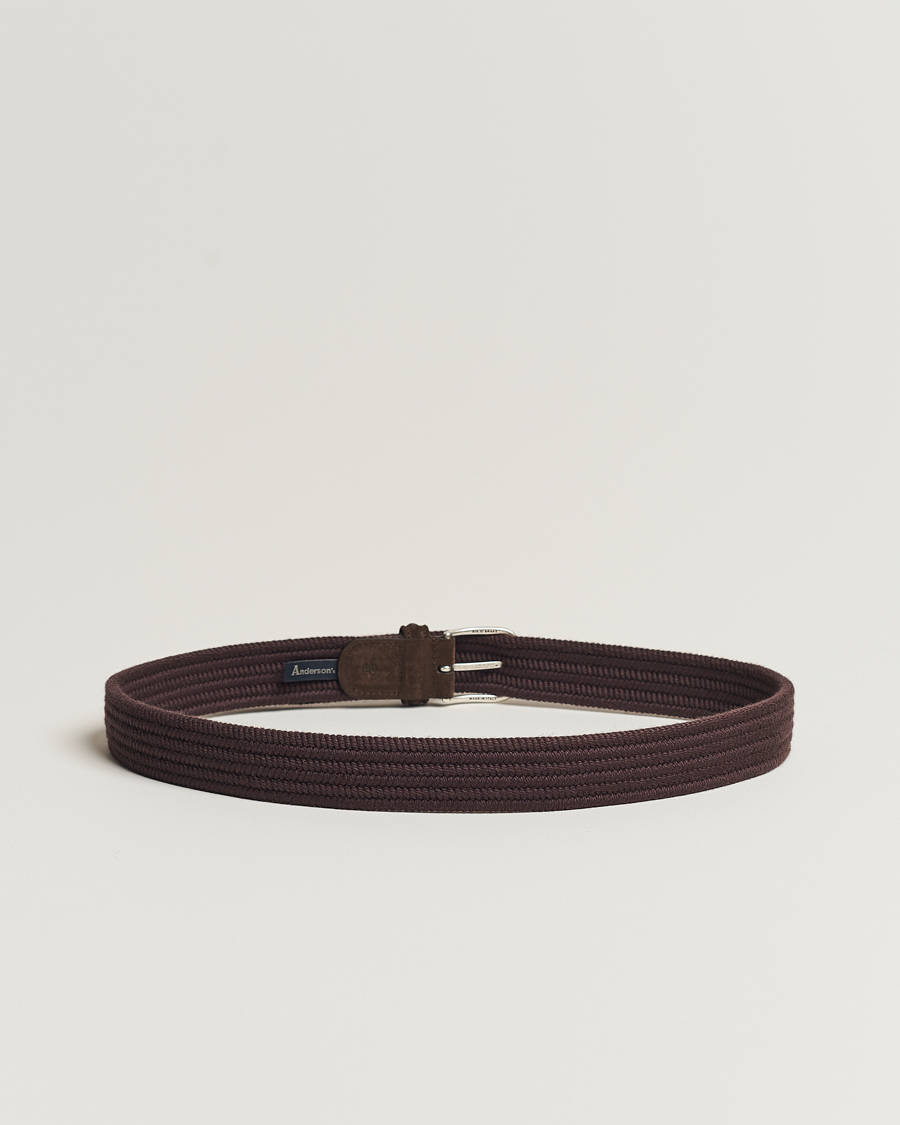 Uomini | Anderson's | Anderson\'s | Braided Wool Belt Brown