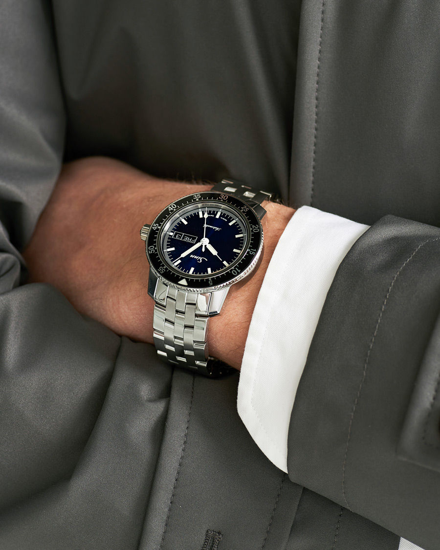 Uomini | Fine watches | Sinn | 104 I B Pilot Watch 41mm Steel Link Dark Blue