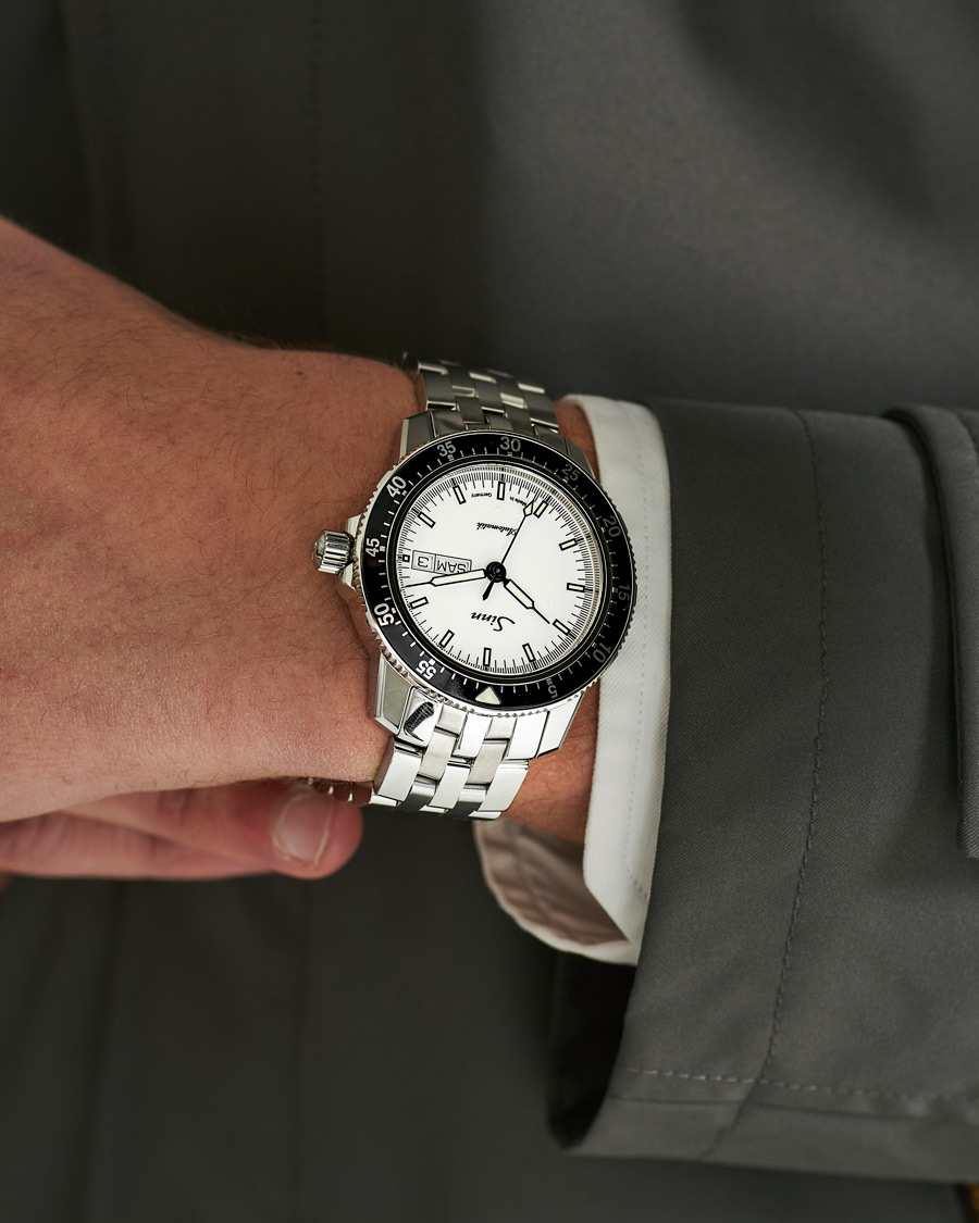 Uomini | Fine watches | Sinn | 104 I W Pilot Watch 41mm Steel Link White