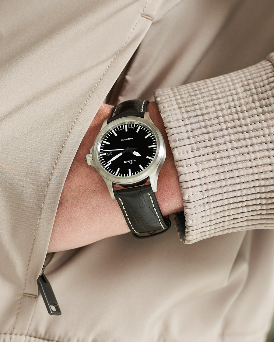 Uomini | Fine watches | Sinn | 556 I Date Watch 38,5mm Leather Strap Black