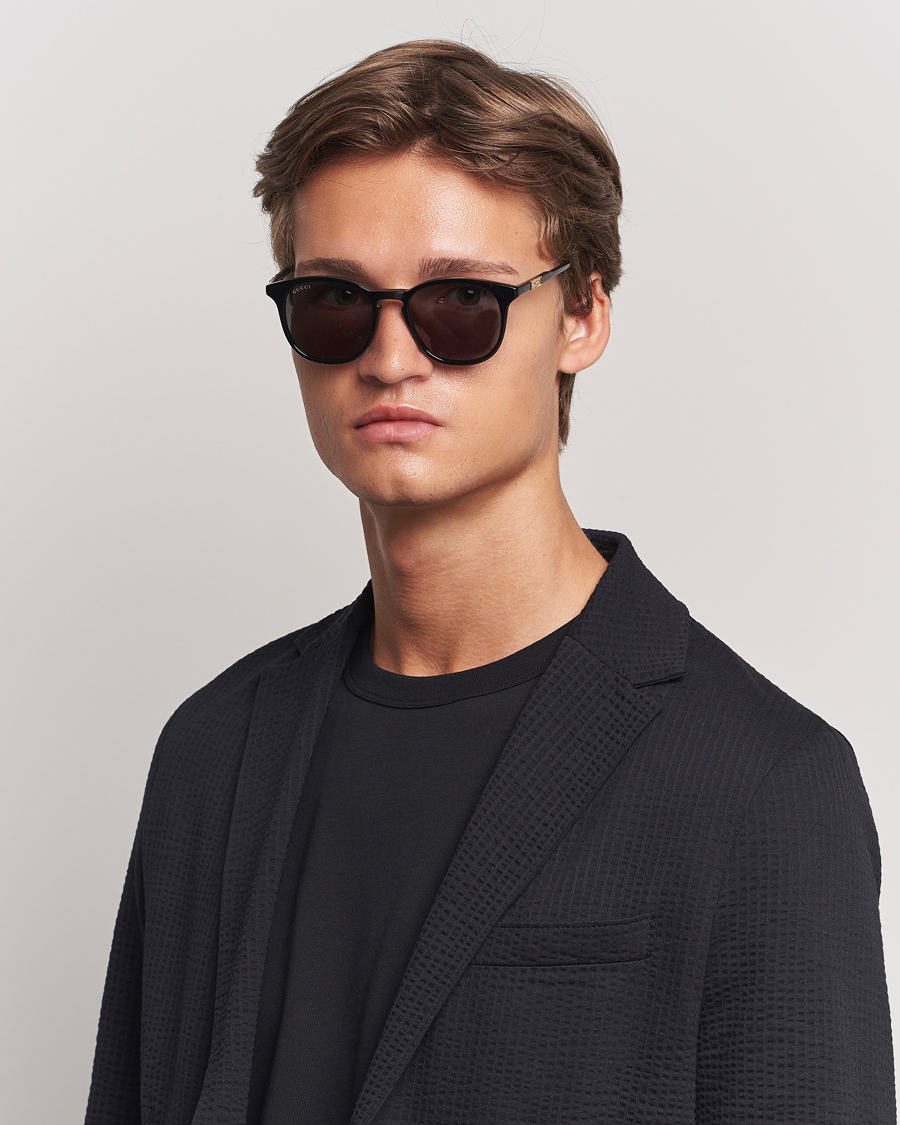 Uomini | Occhiali da sole con montatura rotonda | Gucci | GG1157S Sunglasses Black/Grey