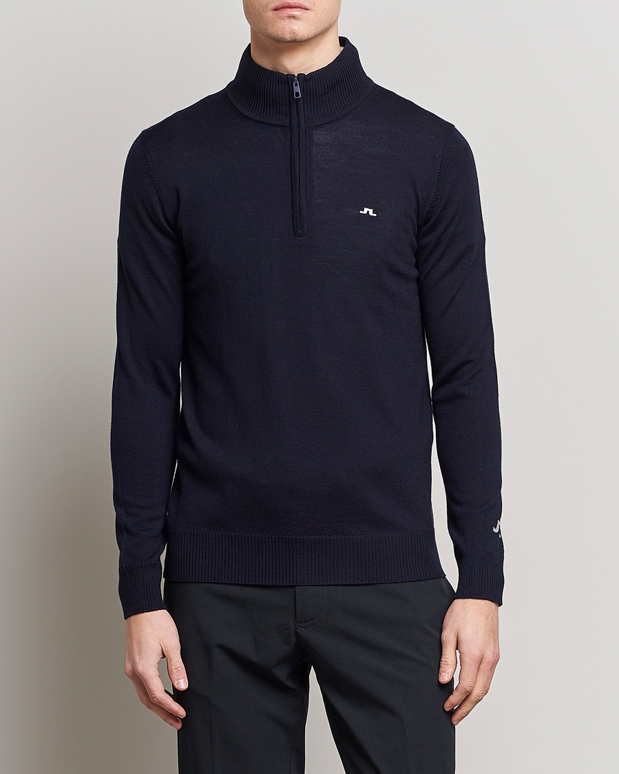 Uomini |  | J.Lindeberg | Kian Tour Merino Half Zip Navy