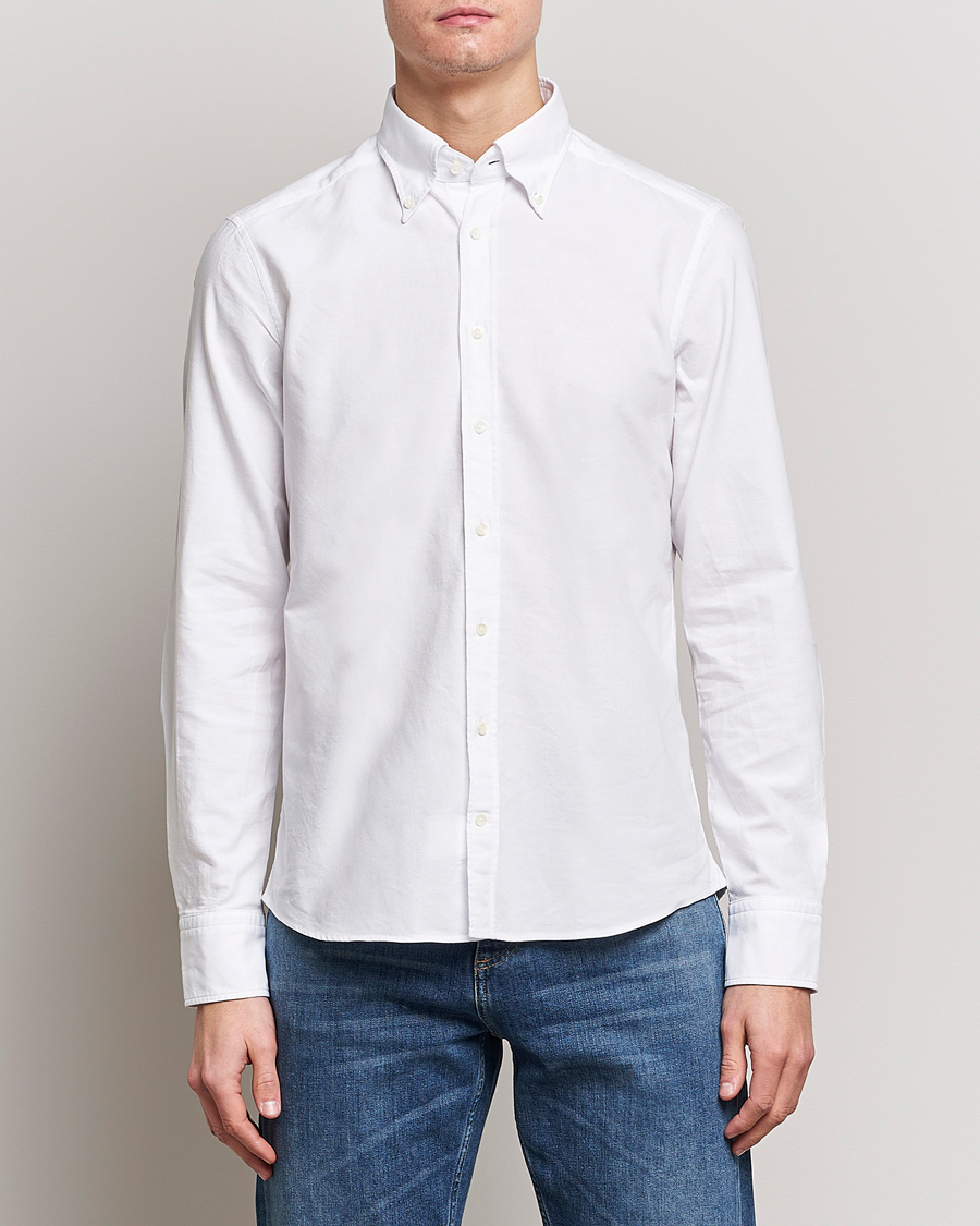 Uomini | Camicie oxford | Stenströms | Slimline Oxford Shirt White