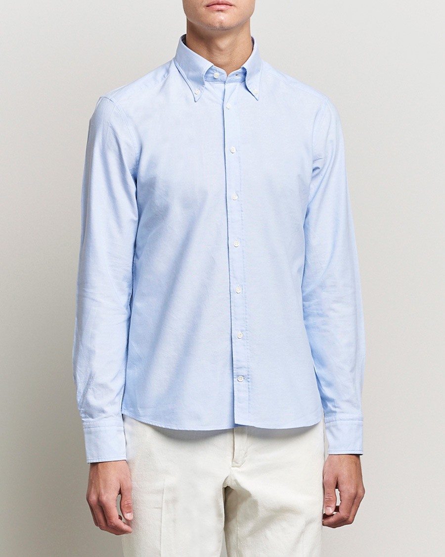 Uomini | Casual | Stenströms | Slimline Oxford Shirt Light Blue