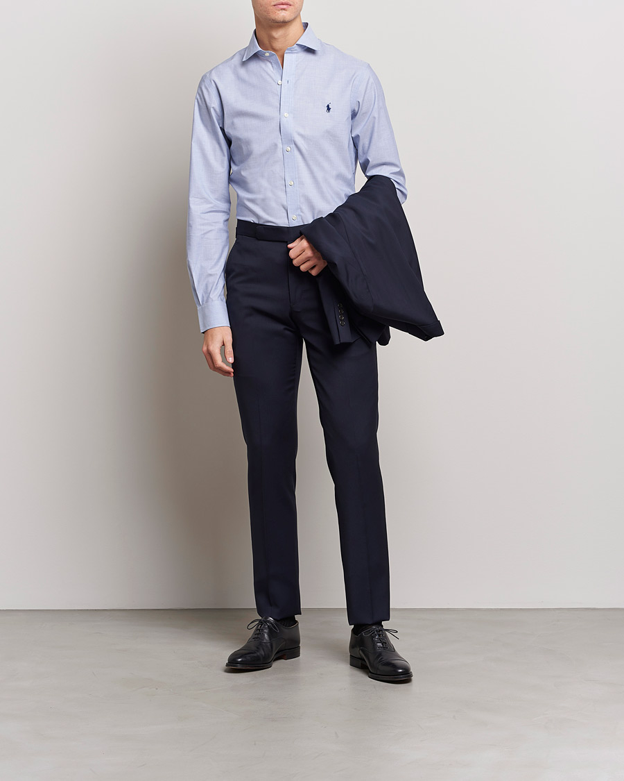 Uomini | Ralph Lauren Holiday Dressing | Polo Ralph Lauren | Slim Fit Poplin Cut Away Dress Shirt Light Blue