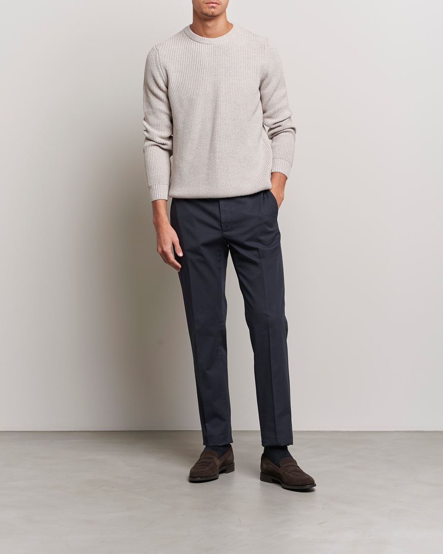 Uomini | Pantaloni | Incotex | Regular Fit Comfort Chinos Navy