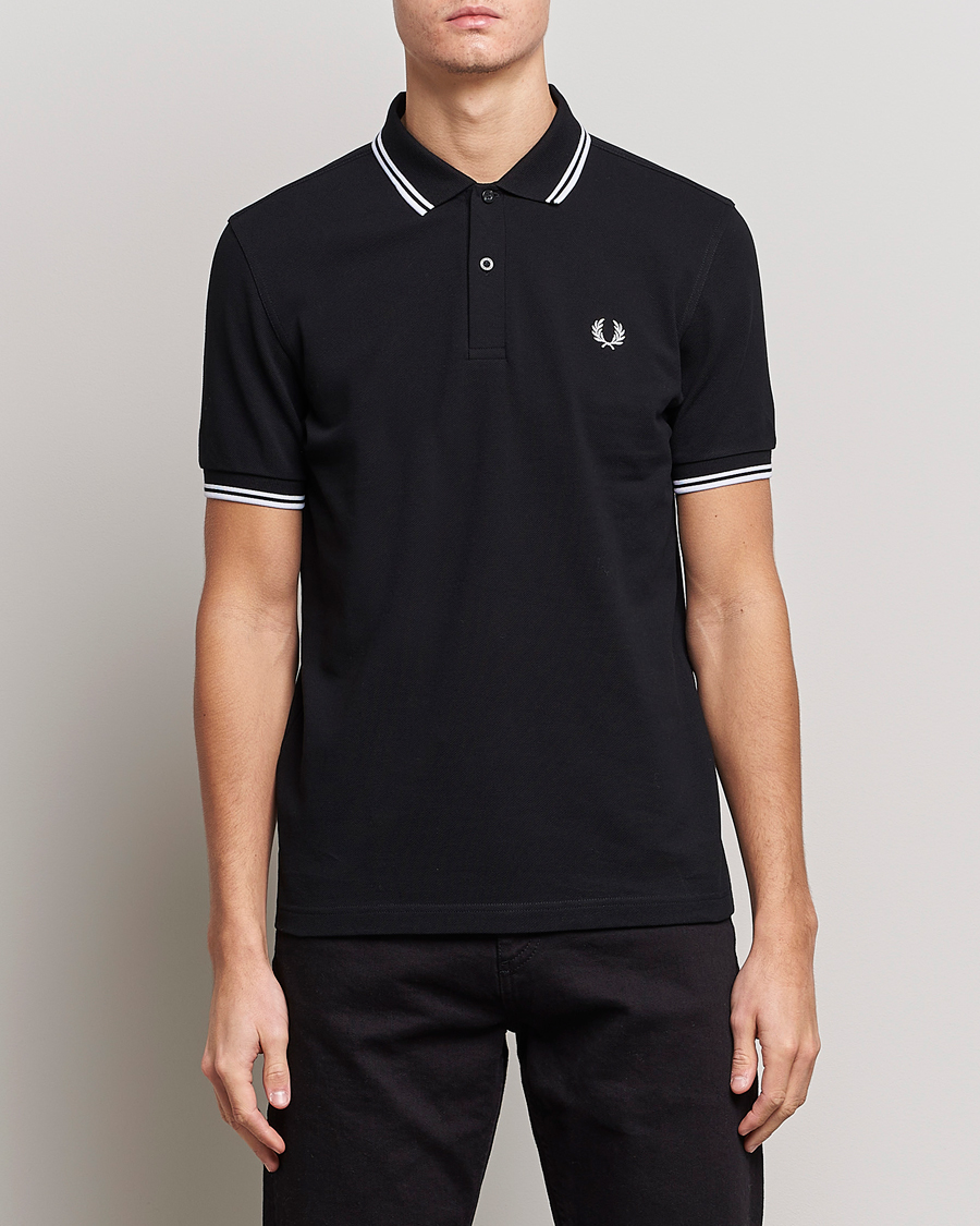 Uomini |  | Fred Perry | Twin Tipped Polo Shirt Black