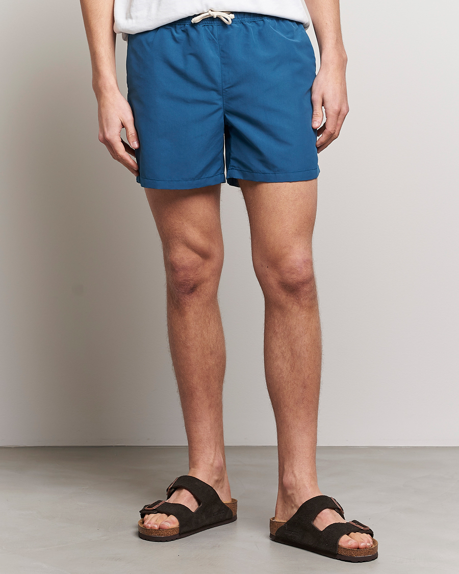 Uomini | Costumi da bagno con lacci | Ripa Ripa | Plain Swimshorts Petrol Blue