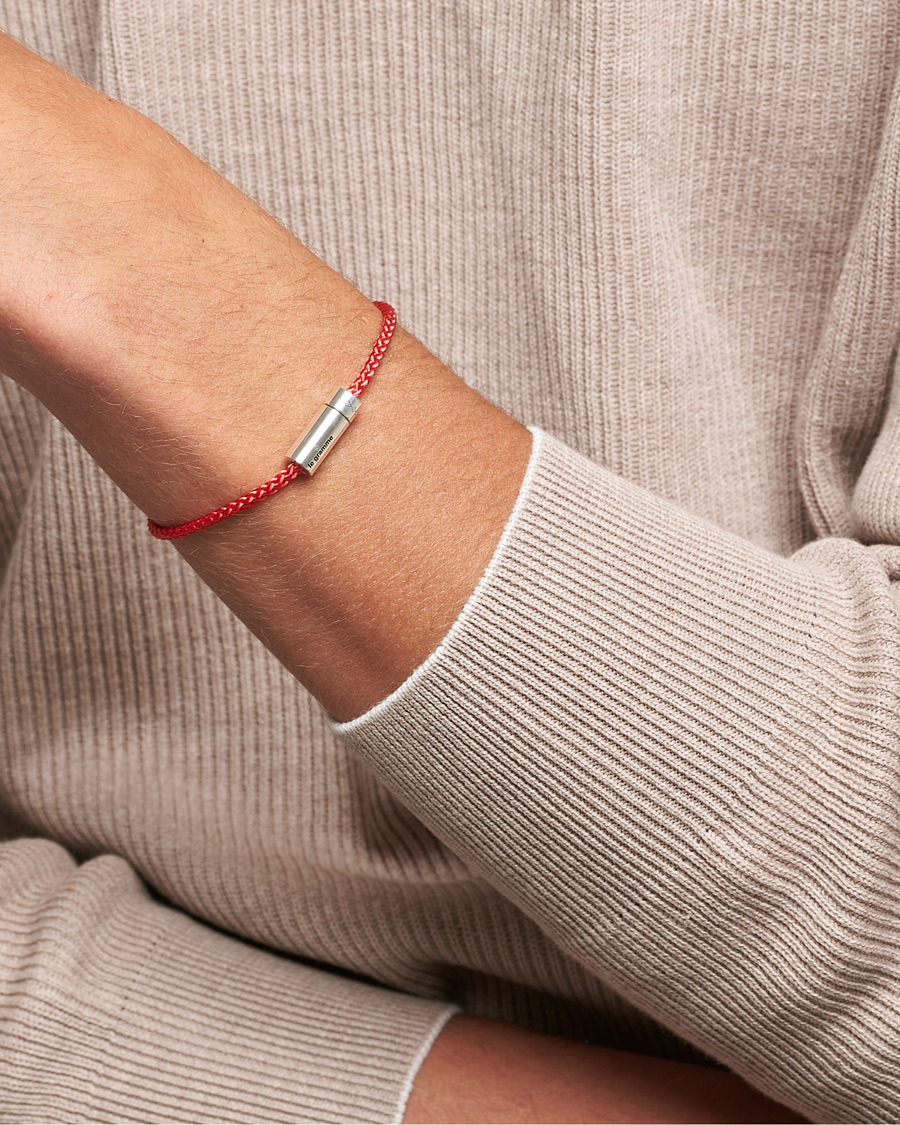 Uomini | Bracciali | LE GRAMME | Nato Cable Bracelet Red/Sterling Silver 7g