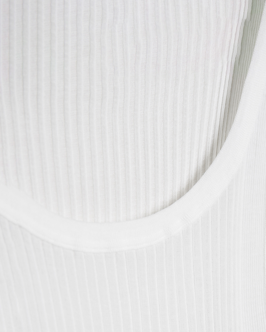 Uomini | Camicie di lino | Zimmerli of Switzerland | Ribbed Mercerized Cotton Tank Top White