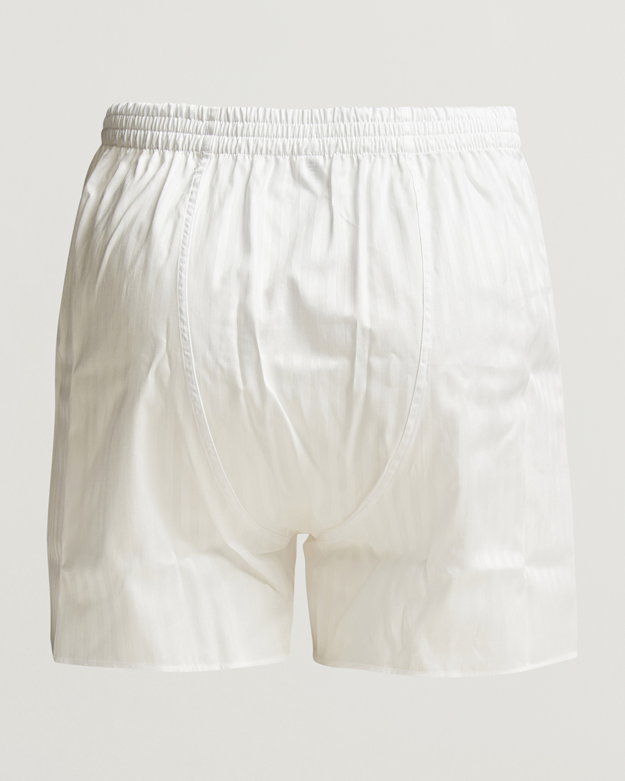 Uomini | Boxer | Zimmerli of Switzerland | Mercerized Cotton Boxer Shorts White Stripes