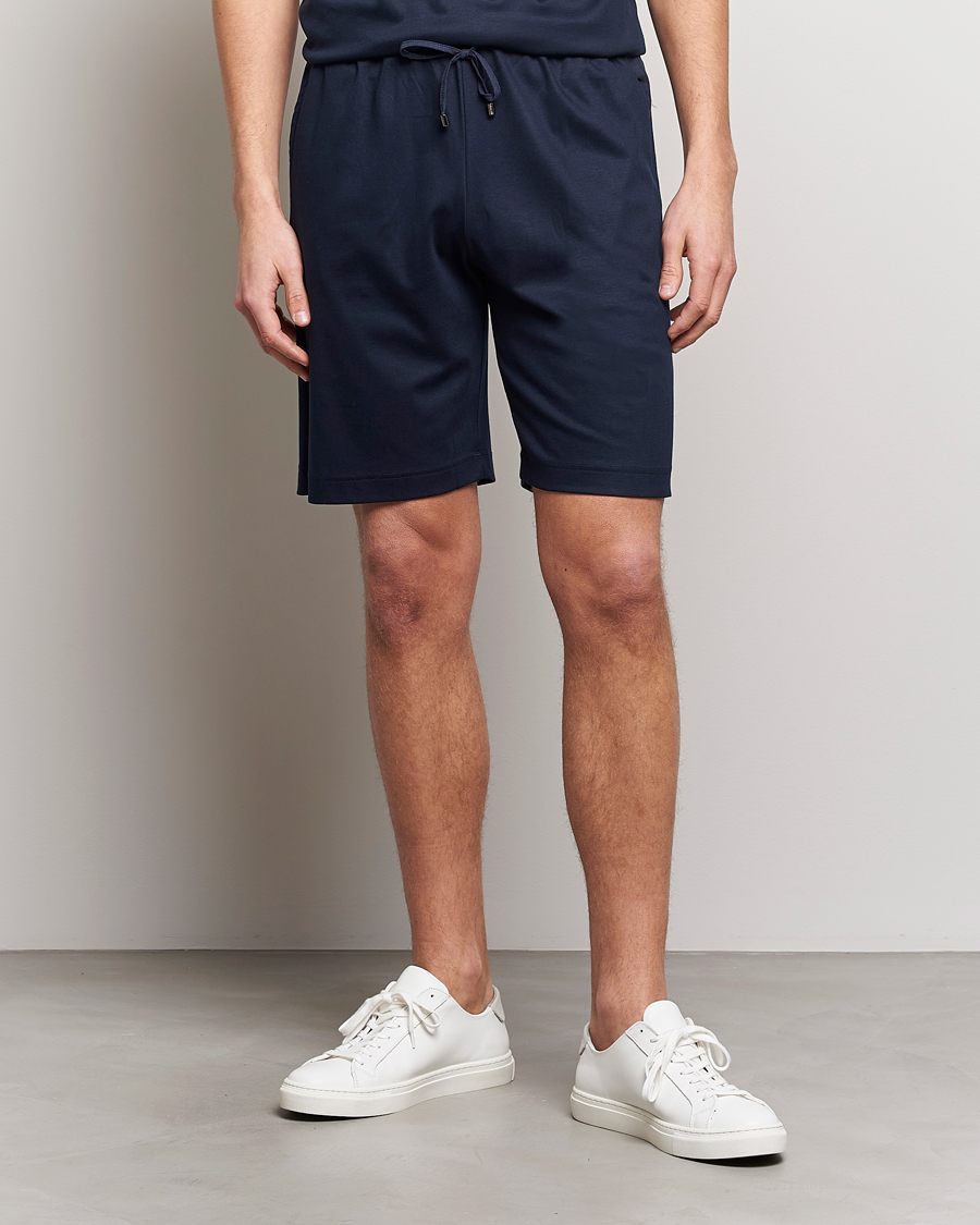 Uomini | Pantaloni pigiama | Zimmerli of Switzerland | Cotton/Modal Loungewear Shorts Midnight