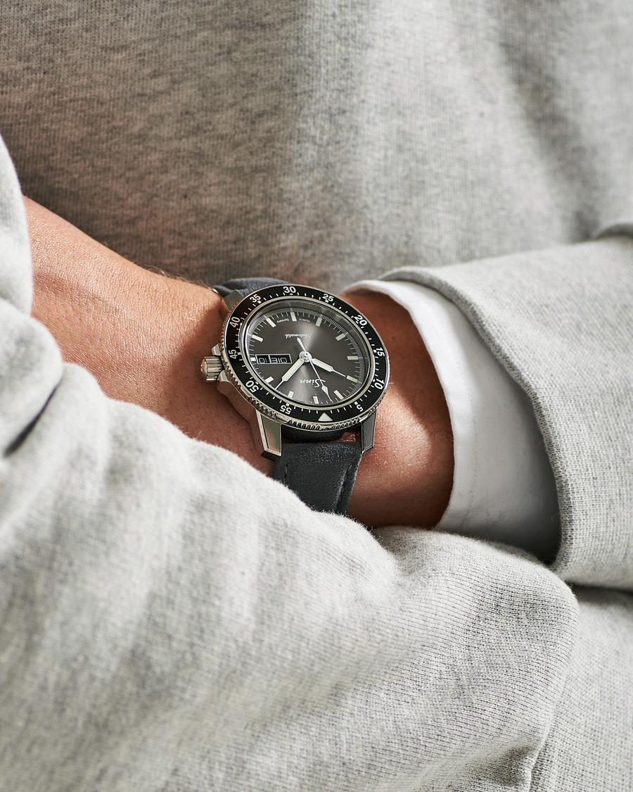 Uomini | Cinturino in pelle | Sinn | 104 I A Pilot Watch 41mm Alcantara Strap Grey