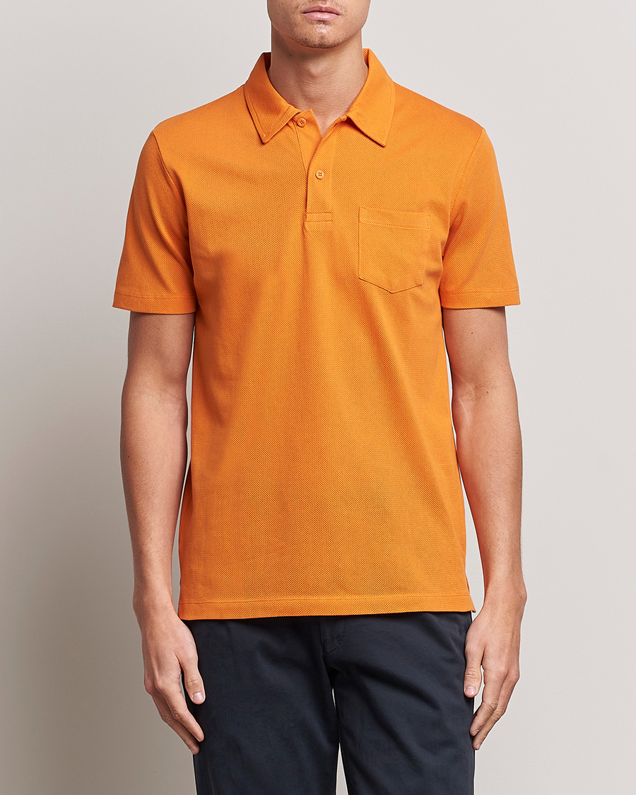 Uomini | Polo | Sunspel | Riviera Polo Shirt Flame Orange