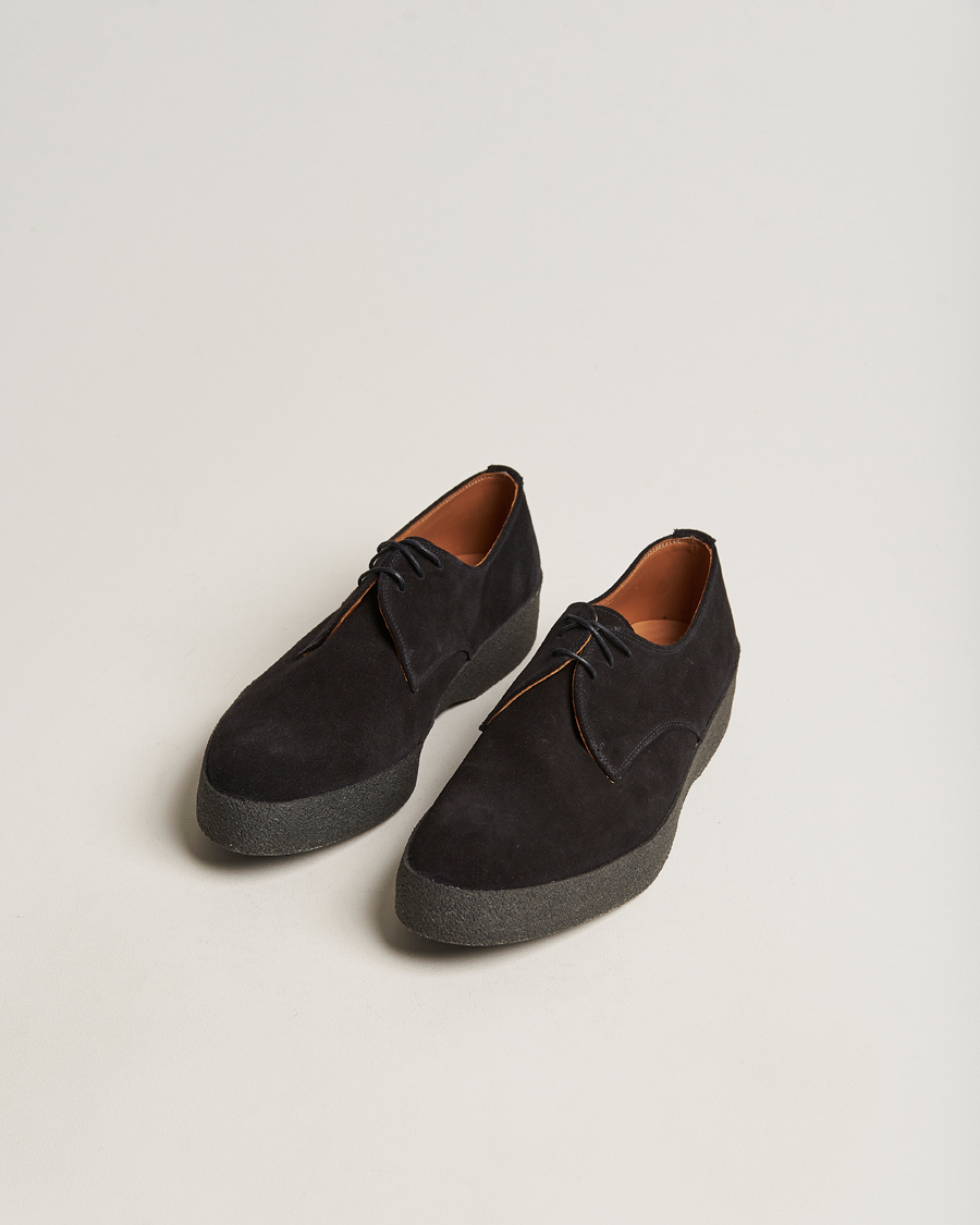 Uomini | Scarpe fatte a mano | Sanders | Gibson Lo Top Derby Black Suede