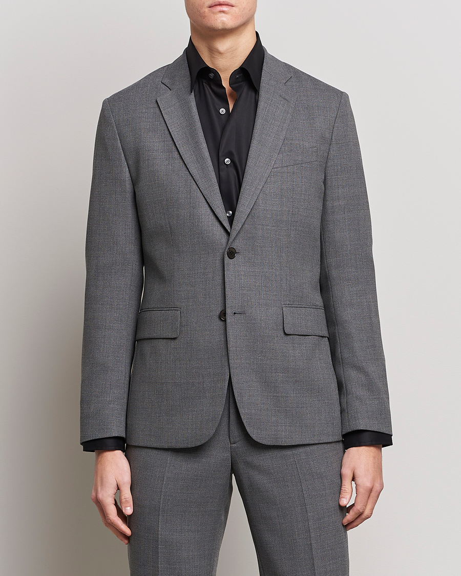 Uomini | Giacche per abiti eleganti | J.Lindeberg | Hopper Active Hopsack Blazer Grey Melange