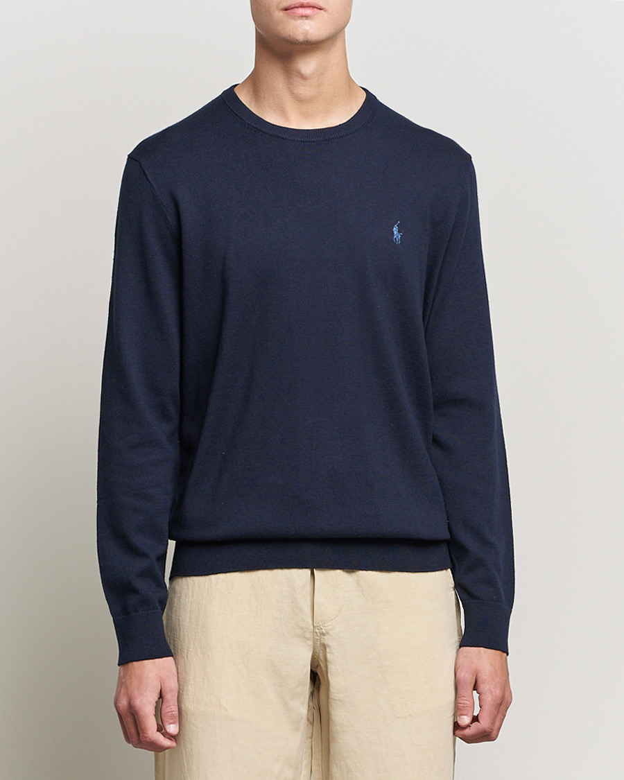 Uomini |  | Polo Ralph Lauren | Cotton/Cashmere Crew Neck Pullover Hunter Navy