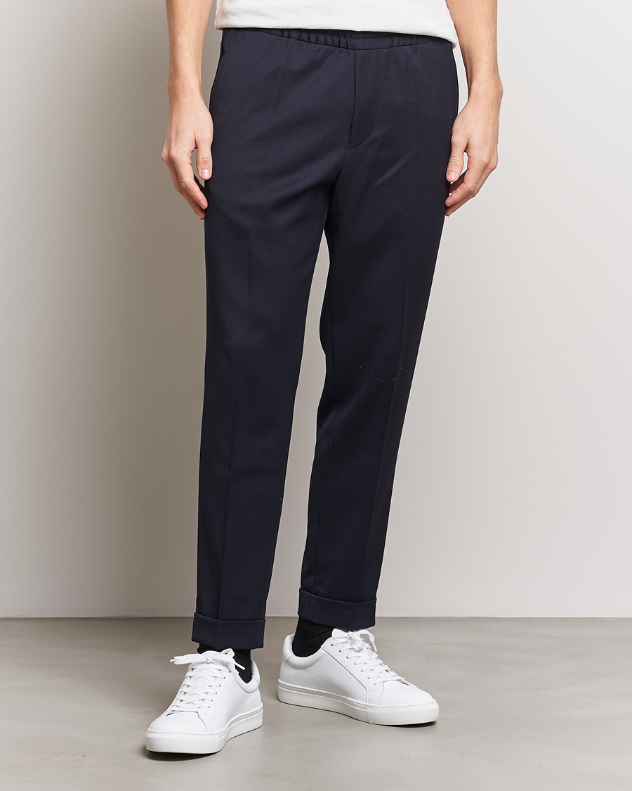 Uomini |  | Filippa K | Terry Gabardine Cropped Turn Up Trousers  Navy