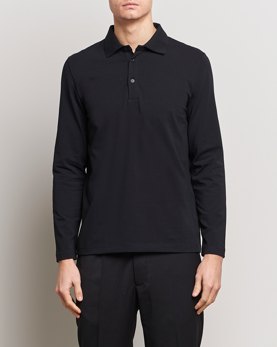 Uomini | Filippa K | Filippa K | Luke Lycra Poloshirt Black