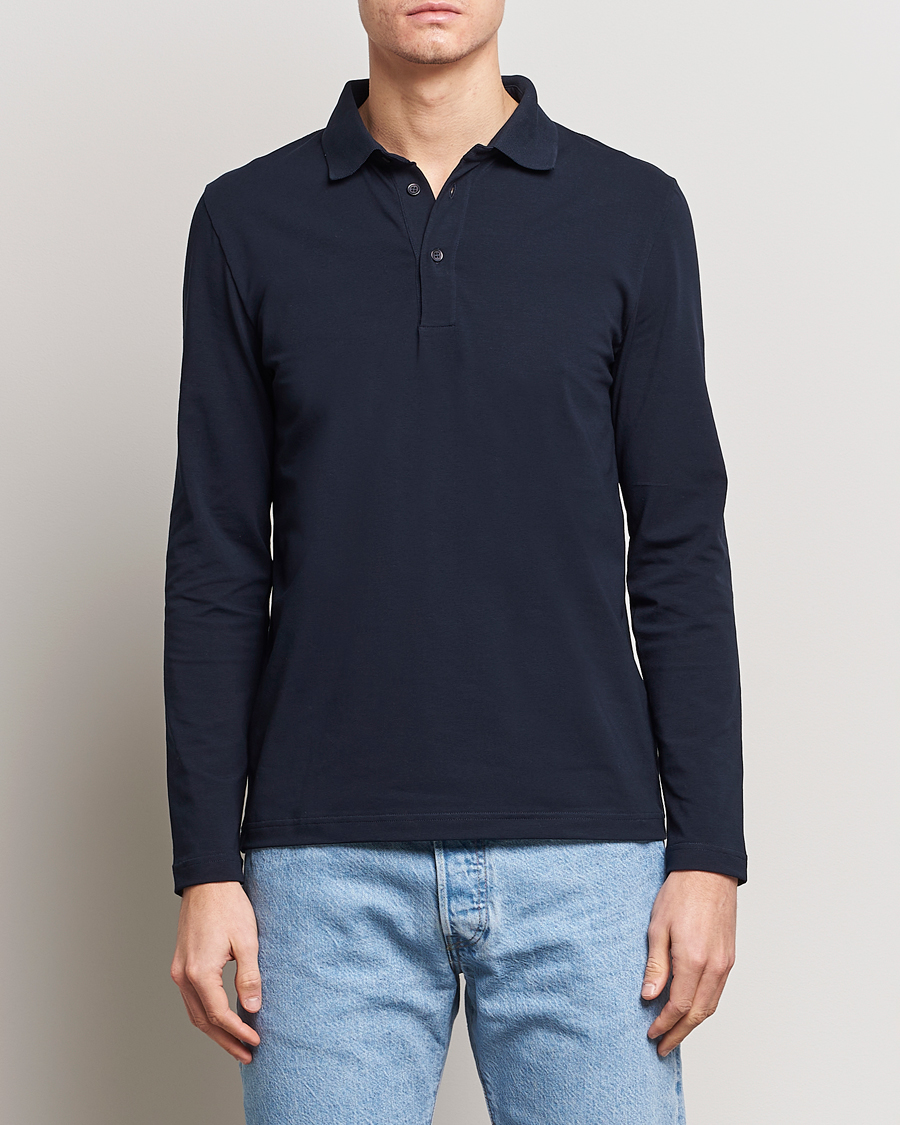 Uomini | Maglieria | Filippa K | Luke Lycra Poloshirt Navy