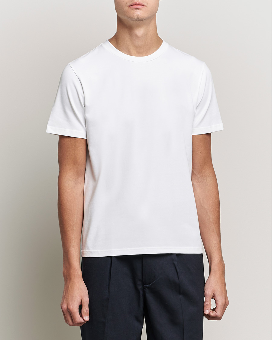 Uomini | Camicie a maniche corte | Filippa K | Stretch Cotton Tee White