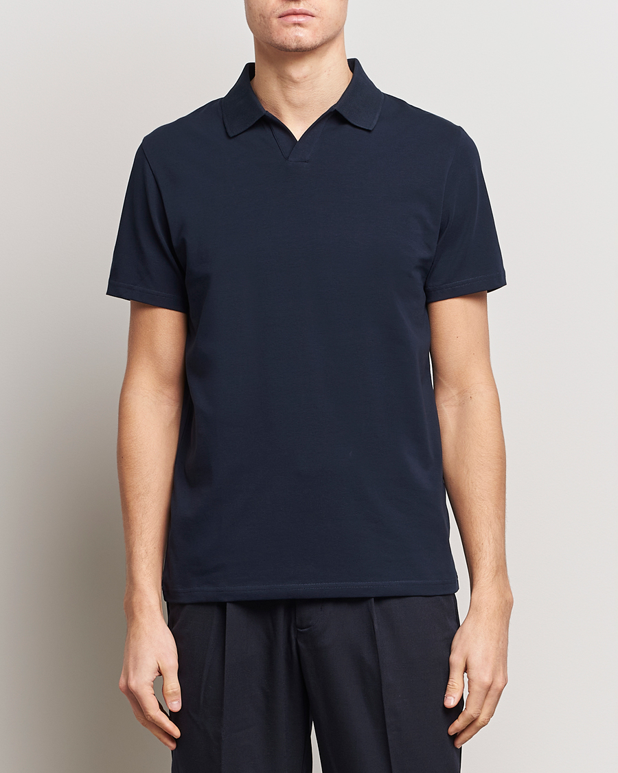 Uomini | Polo a maniche corte | Filippa K | Soft Lycra Polo Tee Navy