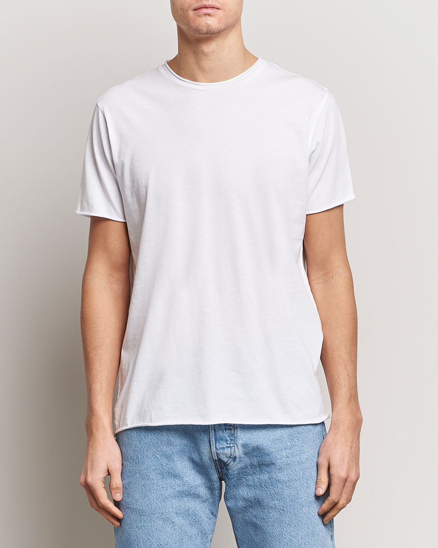 Uomini | T-shirt | Filippa K | Roll Neck Crew Neck Tee White