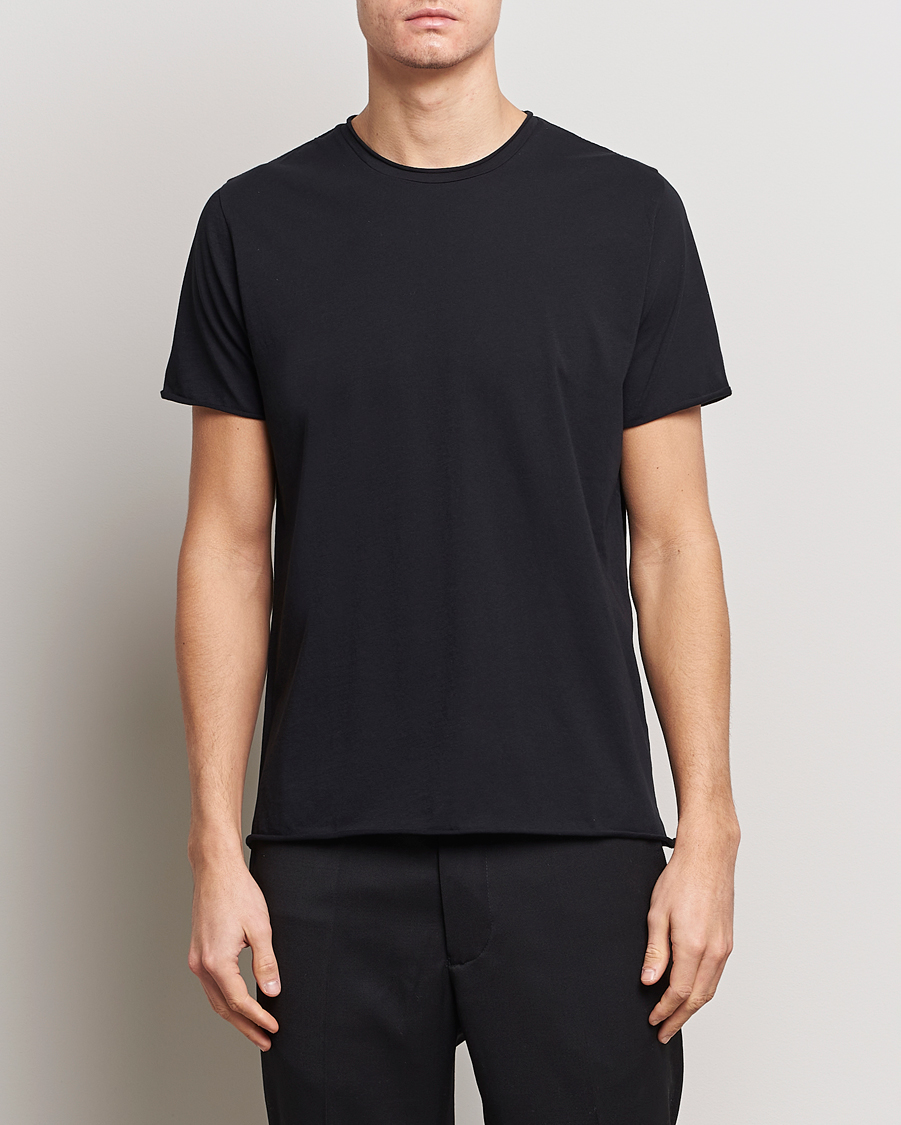 Uomini | Magliette nere | Filippa K | Roll Neck Crew Neck Tee Black