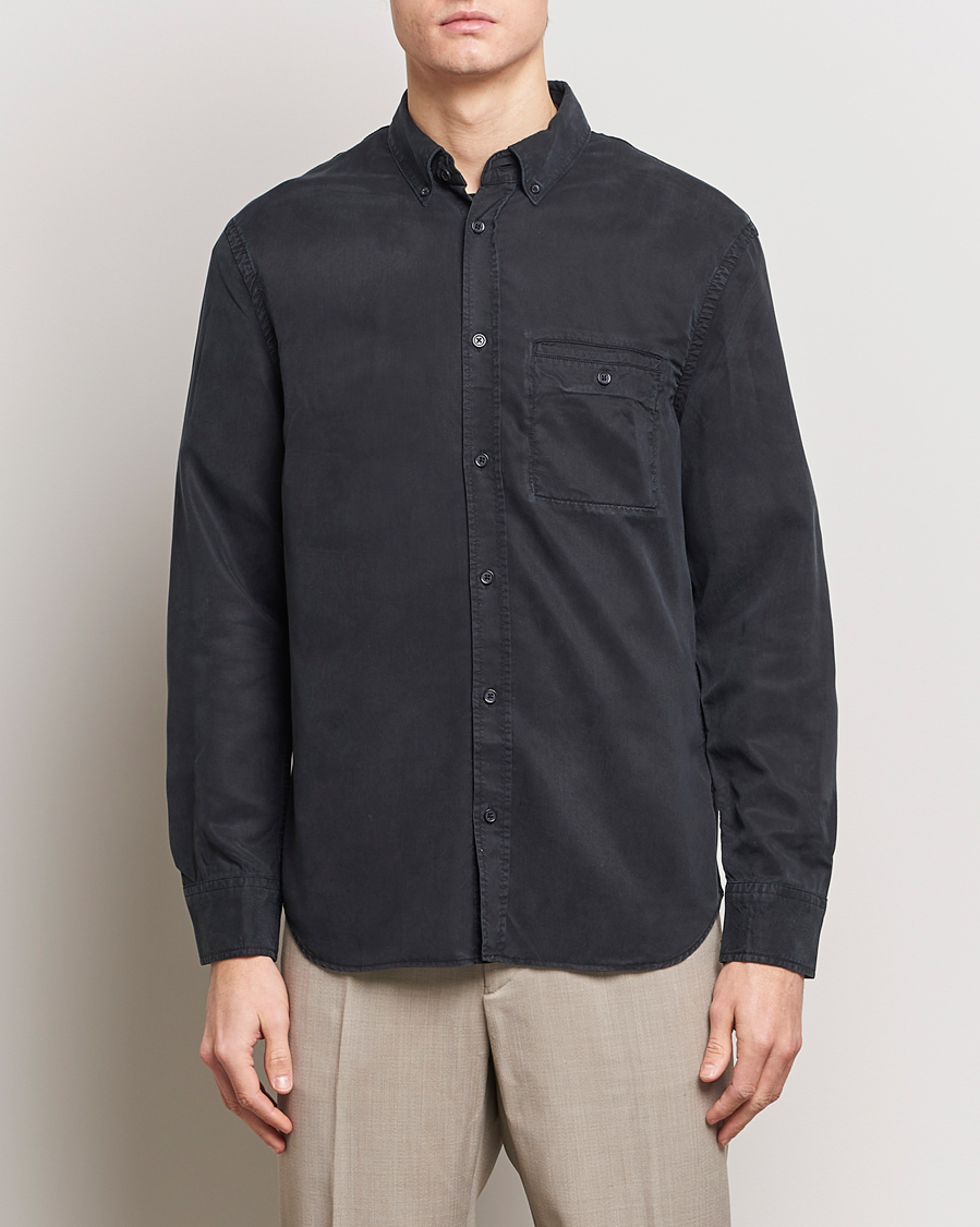 Uomini | Camicie casual | Filippa K | Zachary Tencel Shirt Almost Black