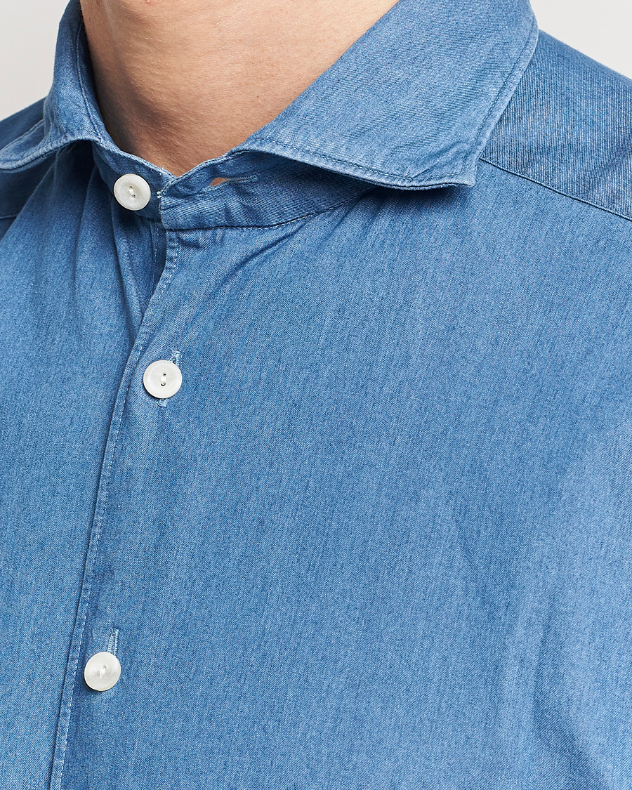 Uomini | Camicie | Eton | Lightweight Casual Fit Denim Shirt Blue